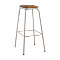 Set of 2 - 30' White and Natural Backless Stools