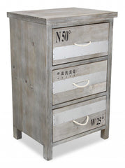 Nautical Gray Wash Wood Accent Cabinet