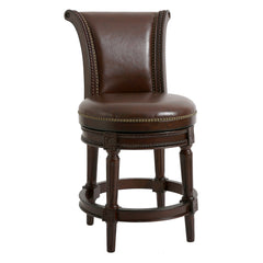 39" Walnut Hardwood Frame Upholstered Bar Stool