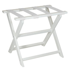 Earth Friendly White Folding Luggage Rack with White Straps