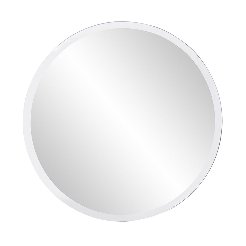 28' x 28' Minimalist Round Mirror with Beveled Edge