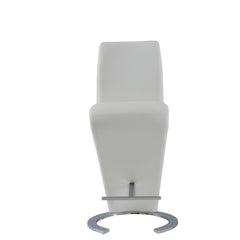 Set of 2 White Z Shape design Barstools with Horse Shoe Shape Base