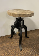 Industrial Adjustable Rustic Crank Stool