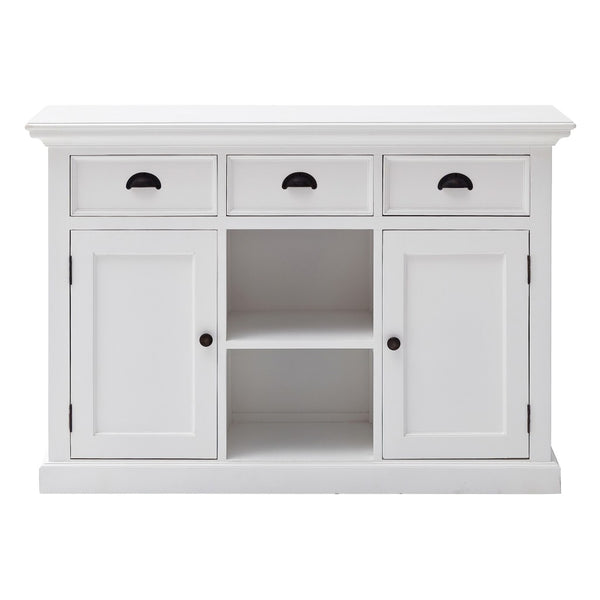 White Modern Farmhouse Large Accent Cabinet with Baskets