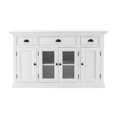 White Accent Cabinet with Glass Doors