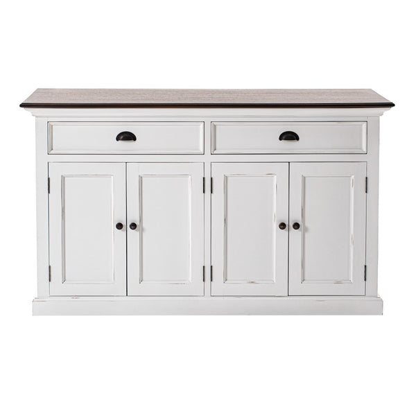 Modern Farmhouse Brown and White Buffet Server