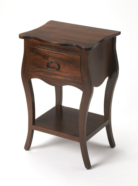 Brown Walnut Single Drawer Nightstand