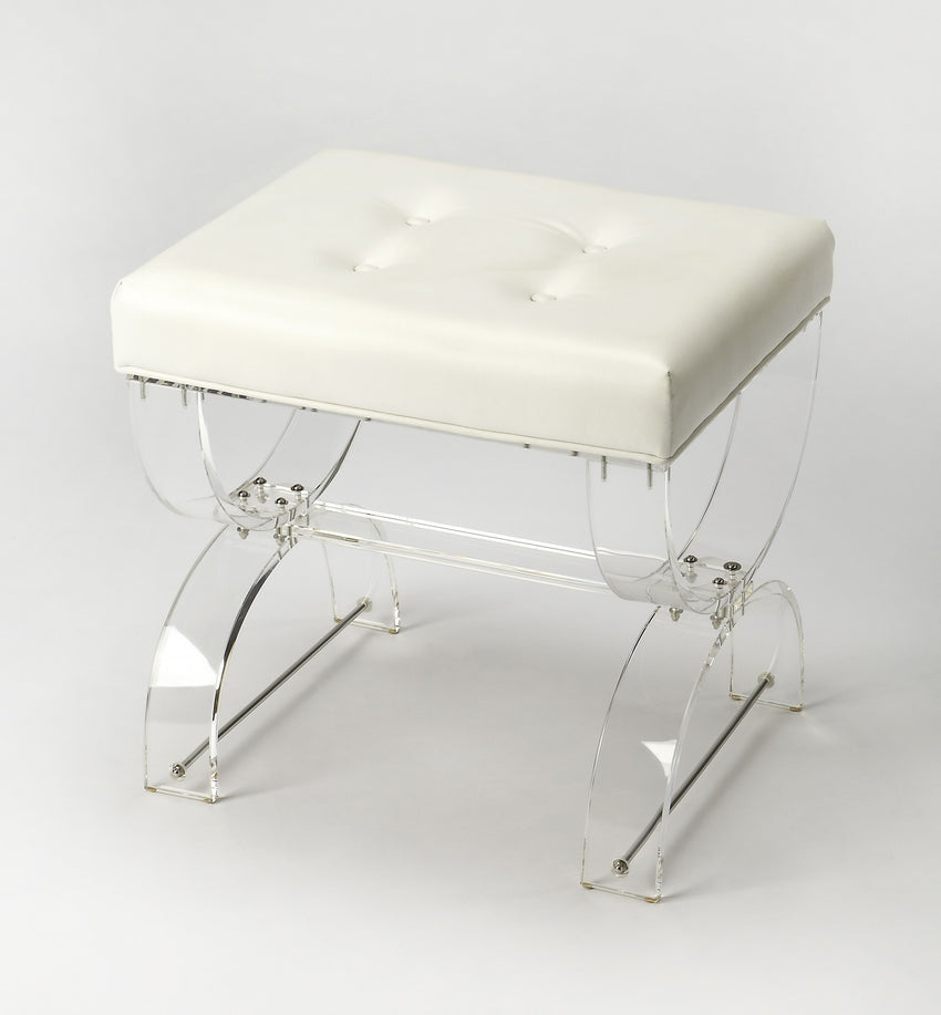 Chic Acrylic Tufted Vanity Stool