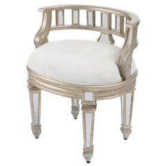 Mirrored Crescent Vanity Stool