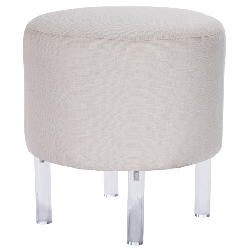 Contempo Chic White Round Ottoman