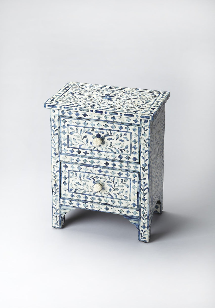 Vivienne Blue Bone Inlay Accent Chest