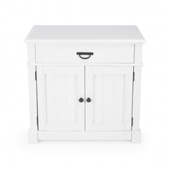 Alek White Solid Wood Chest with Storage