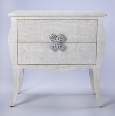 Felicia White Raffia Accent Chest