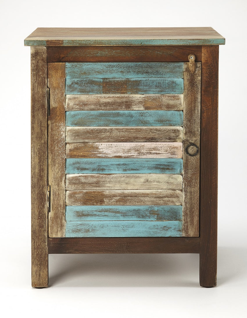 Rustic Shutter Painted Accent Cabinet