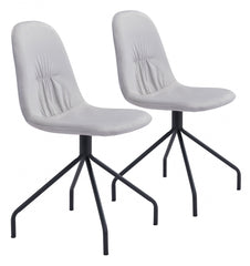 Set of 2 Wide Back Light Gray Velvet  Dining or Side Chairs