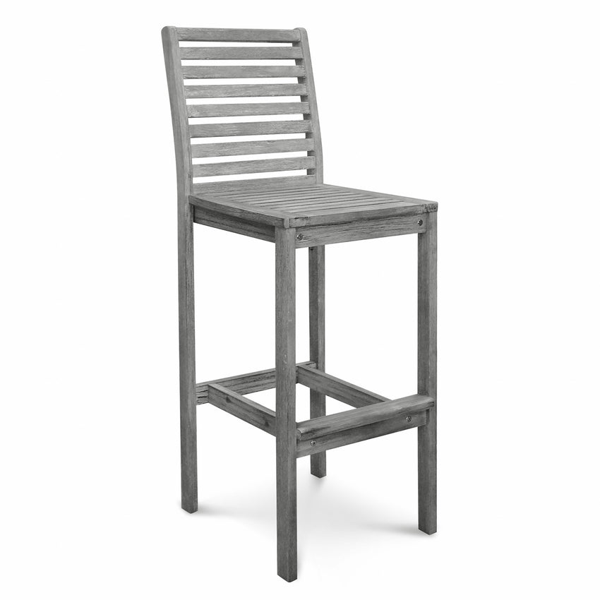 Distressed Bar Chair with Horizontal Slats