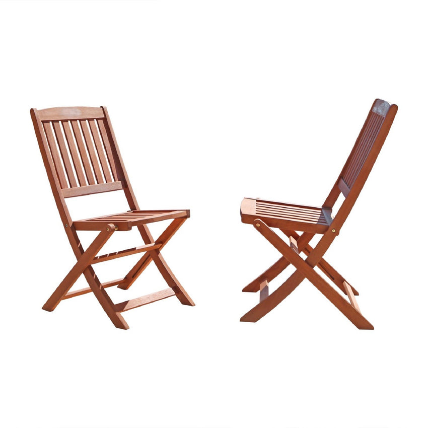 Set of Two Brown Folding Chairs