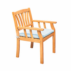 Light Wood Dining Armchair with Vertical Slats