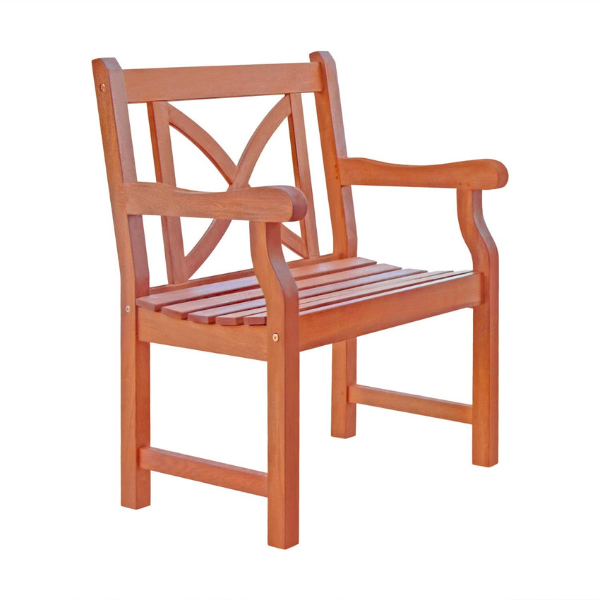 Brown Patio Armchair with Cross Back Design