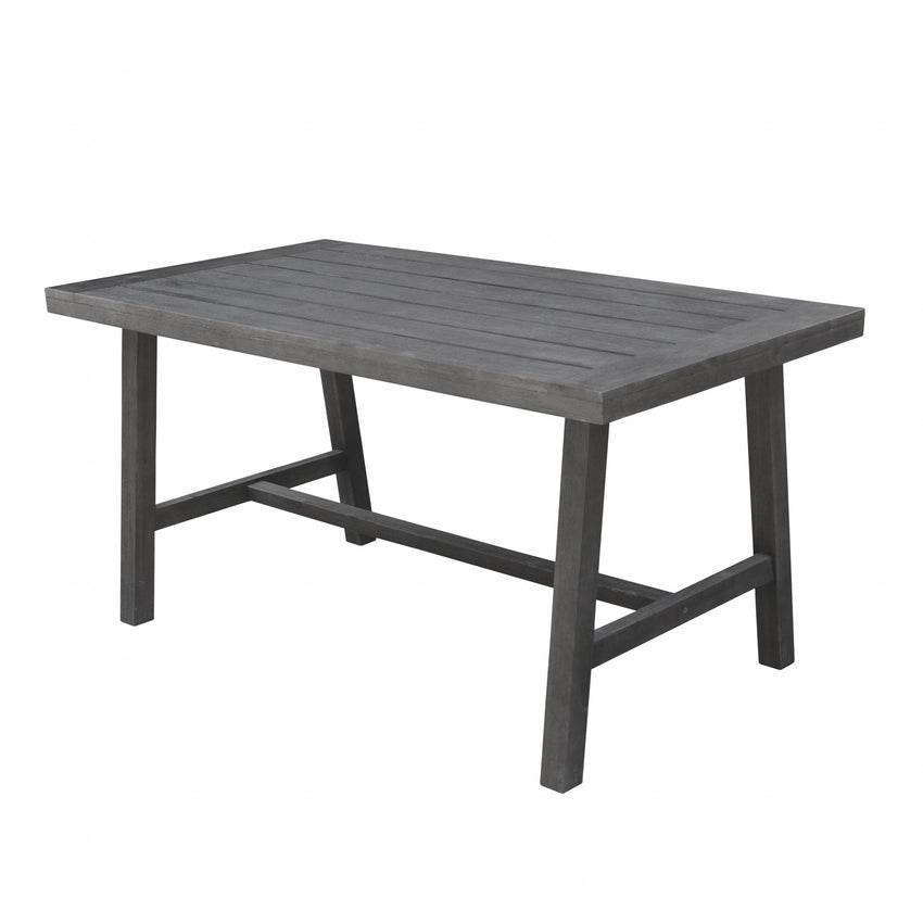 Dark Grey Dining Table with Leg Support