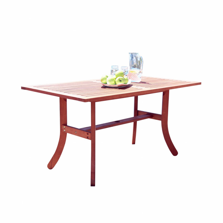 Sienna Brown Dining Table with Curved Legs