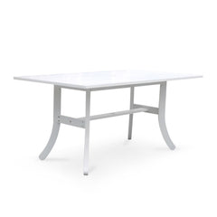 White Dining Table with Curved Legs