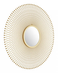 Gold Lattice Round Mirror