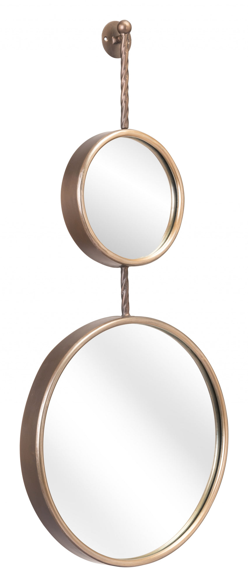 Two Part Gold Hanging Mirror