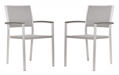 Set of Two Silver Arm Chairs