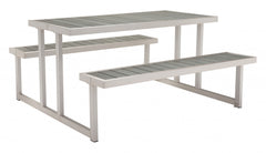 Belmar Gray Brushed Aluminum Picnic Table Set