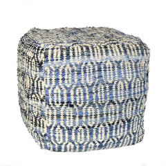 Blue Bohemian Square Pouf