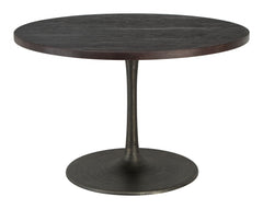 Black Solid Wood Round Pedestal Dining Table