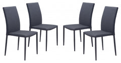 Set of Four Black Restaurant Quality Sleek Dining Chairs