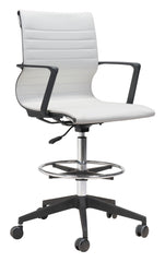 Mod Black and White Faux Leather Drafting Chair