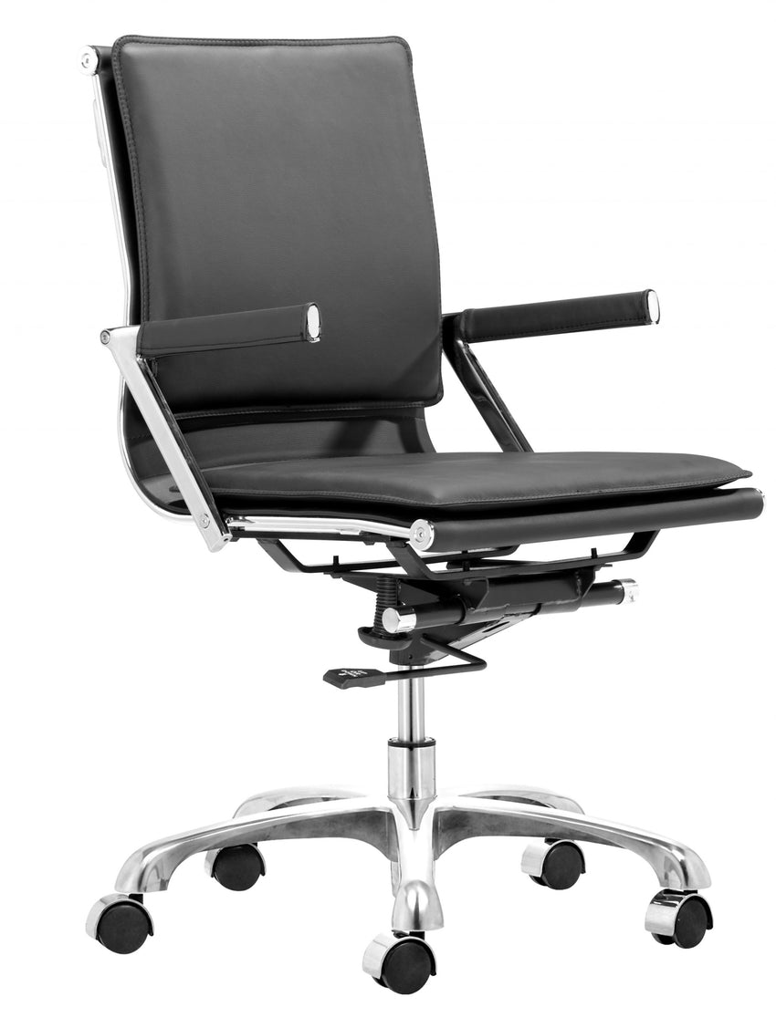 Black Faux Leather Executive Rolling Office Chair