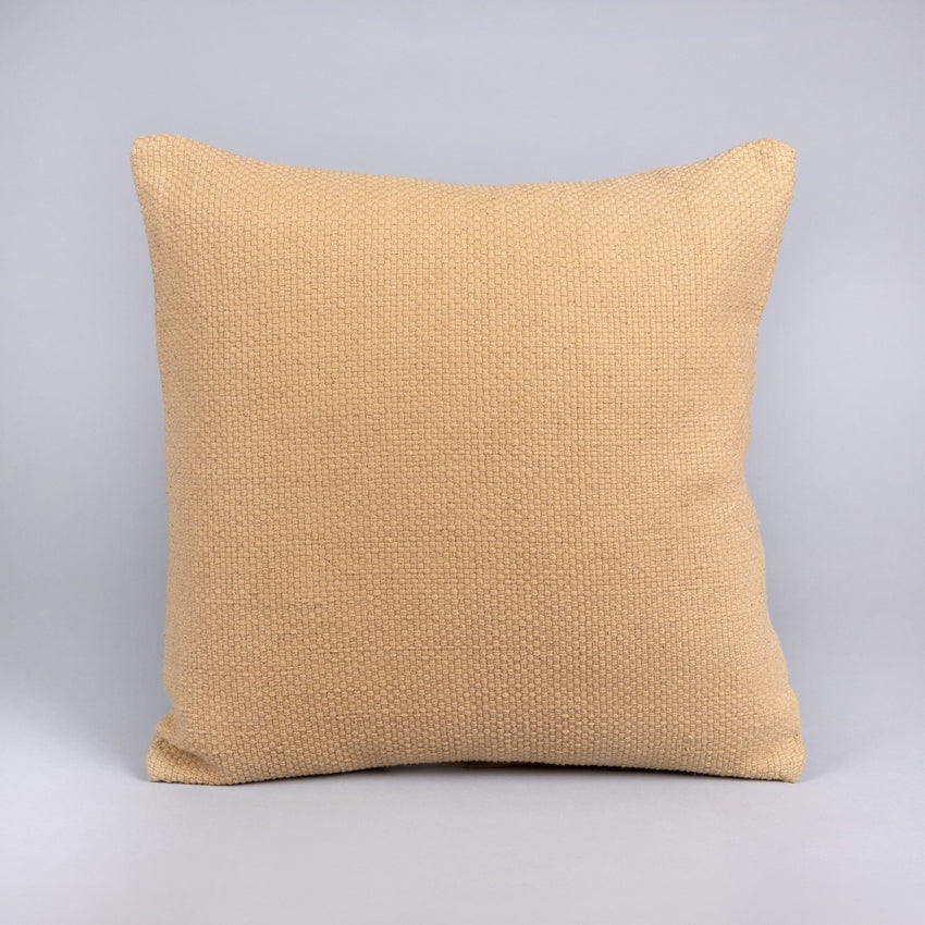 Pale Natural Textured Weave Throw Pillow