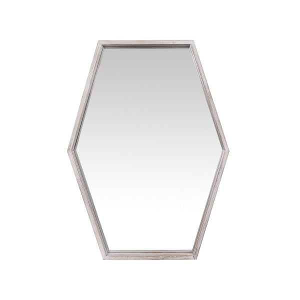 Wooden Hexagonal Wall Mirror