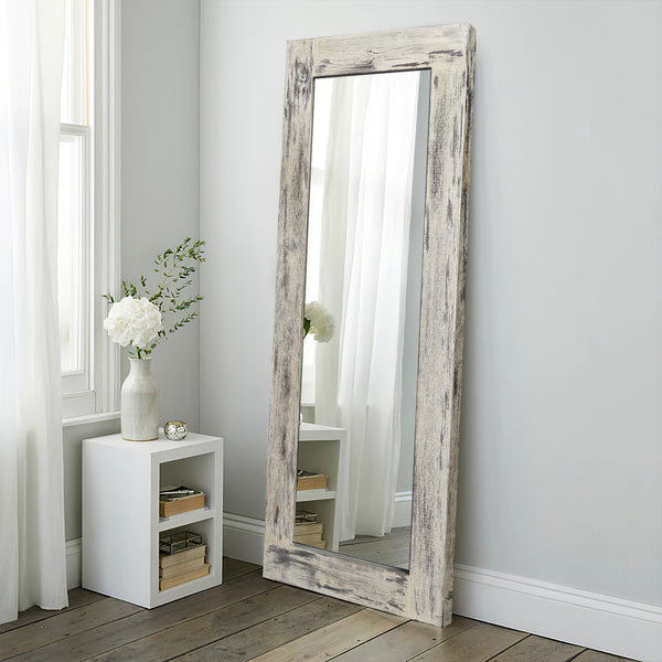 Brushed Dark Gray Wooden Mirror