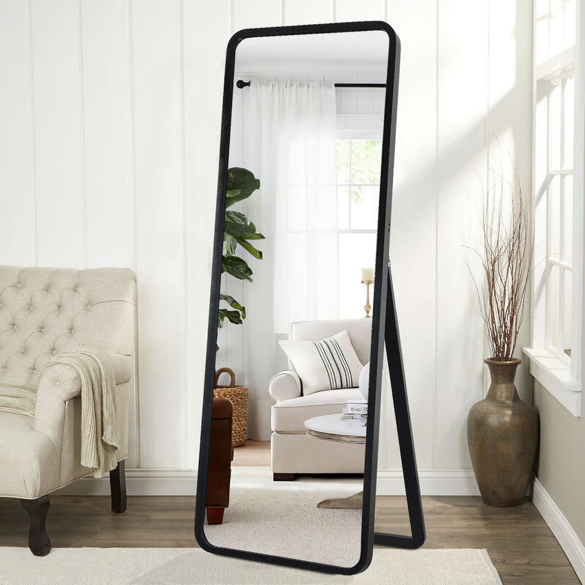 Black Wooden Standing Mirror