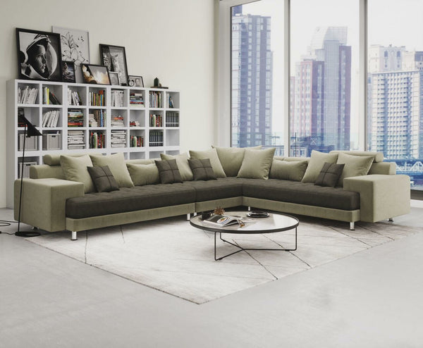 Hercules Gray Microfiber Three Piece Left L Shape Sectional Sofa