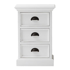 Classic White Three Drawer Nightstand