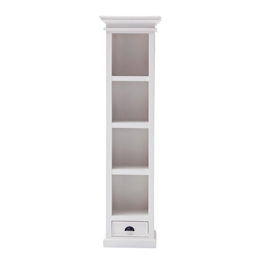 Classic White Bookshelf with Drawer