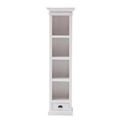 Classic White Bookshelf with Drawer