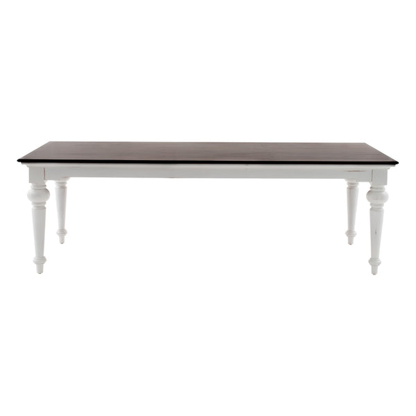 White and Dark Brown Rustic Modern Farmhouse 94" Dining Table