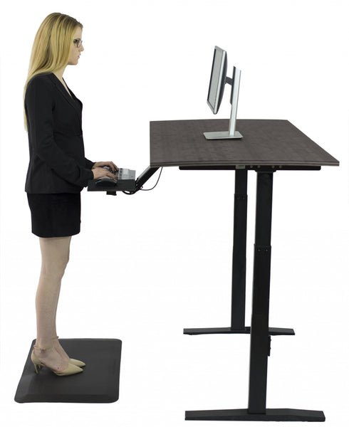 Black Bamboo Dual Motor Electric Office Adjustable Computer Desk