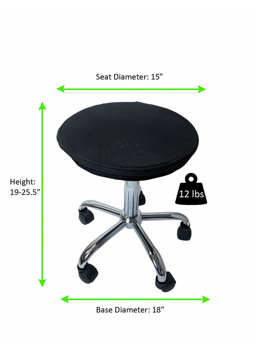 Black and Chrome Active Sitting Rolling Balance Desk Chair