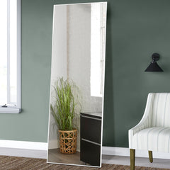 Minimal White Rectangular Full-length Wall Mirror