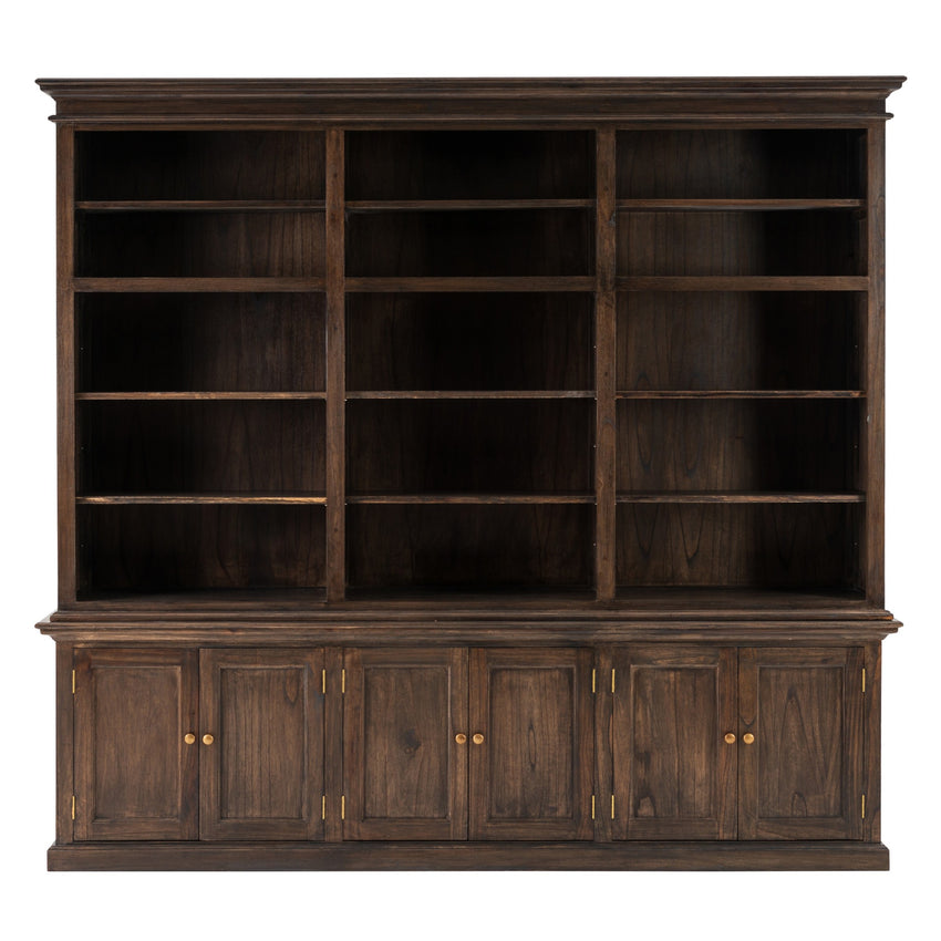 Black Wash Triple Bookshelf Hutch