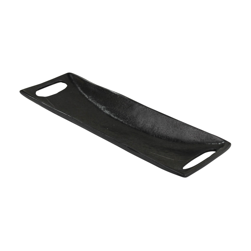 Petite Black Metal Boat Shaped Tray