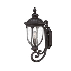 XL Black Cast Aluminum Glass Lantern Wall Light